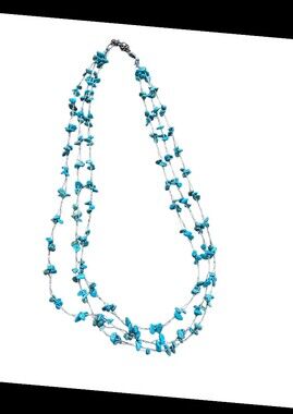 Lucas Lameth Turquoise Multi-Strand Necklace Vintage Necklace Sterling 925 16in